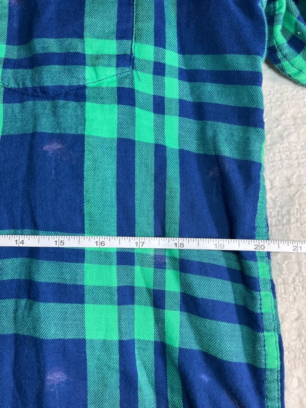 chubbies Green & Blue Plaid Button-Down Shirt size L - Picture 5 of 8